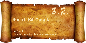 Burai Róbert névjegykártya